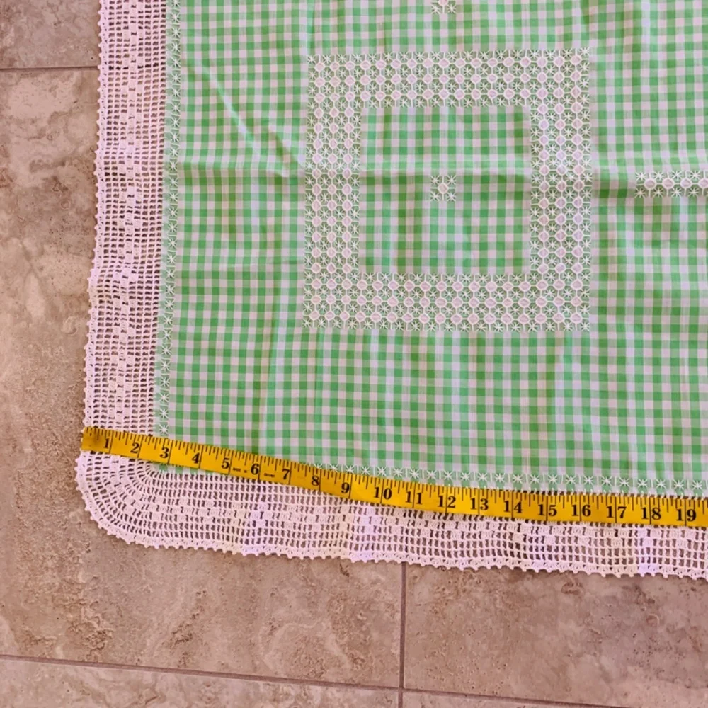 Vintage Embroidered Tablecloth Square 50' X 50